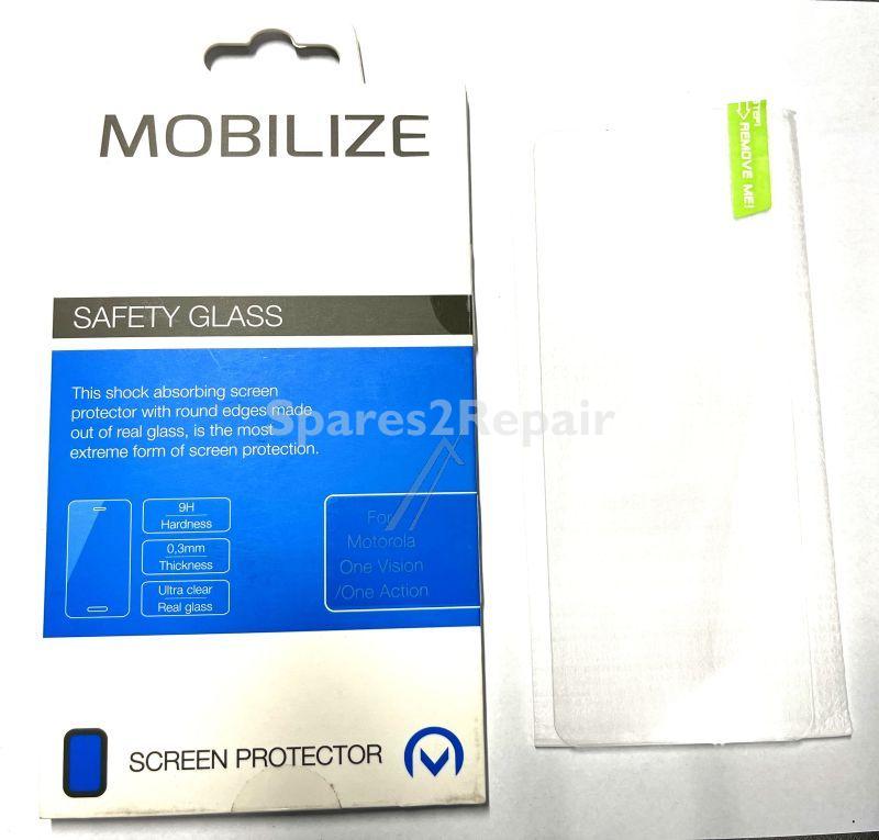 Mobilize Display Protective Film - 53094 Mobilize Glass Screen Protector Motorola One Vision-action