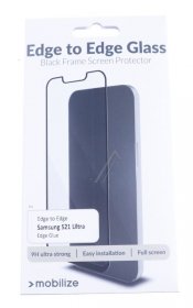 Mobilize Display Protective Film - 54612 Mobilize Edge-to-edge Glass Display Protection Samsung Galaxy S21 Ultra Black Edge Glue