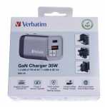 Verbatim Charger For Mobile Phone - Gnc-35 32200 Gan Charger 35w 1x Usb-c 1x Usb-a Pd Qc Pps Eu-uk-us