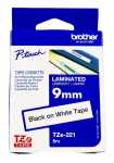 Brother Colour Cartridge - Tze-221 Brother Tze221 P-touch Black On White 9mm