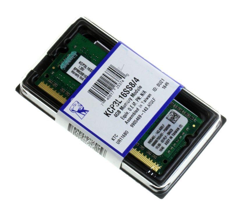 Notebook Memory - Kcp3l16ss8-4 So-ddr3l-ram 4gb Pc3-12800 Cl11