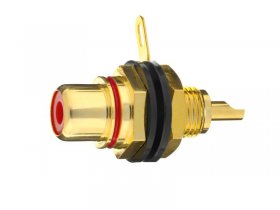 Inakustik Mounting Socket - Premium Adaptable For Rca Installation Socket - Red