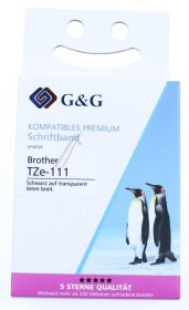 G&g Colour Cartridge - 17083 Alternative Ribbon For Tze-111 Black On Transparent