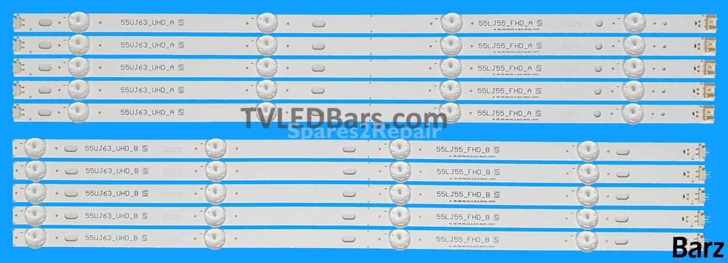 Barz LED Backlight Array LG AGF78758101 AGF78738601 AGF7881901 NC550DGG-AAFX ABFX HC550DGG-SLSL 55UJ63_UHD A B 10pcs