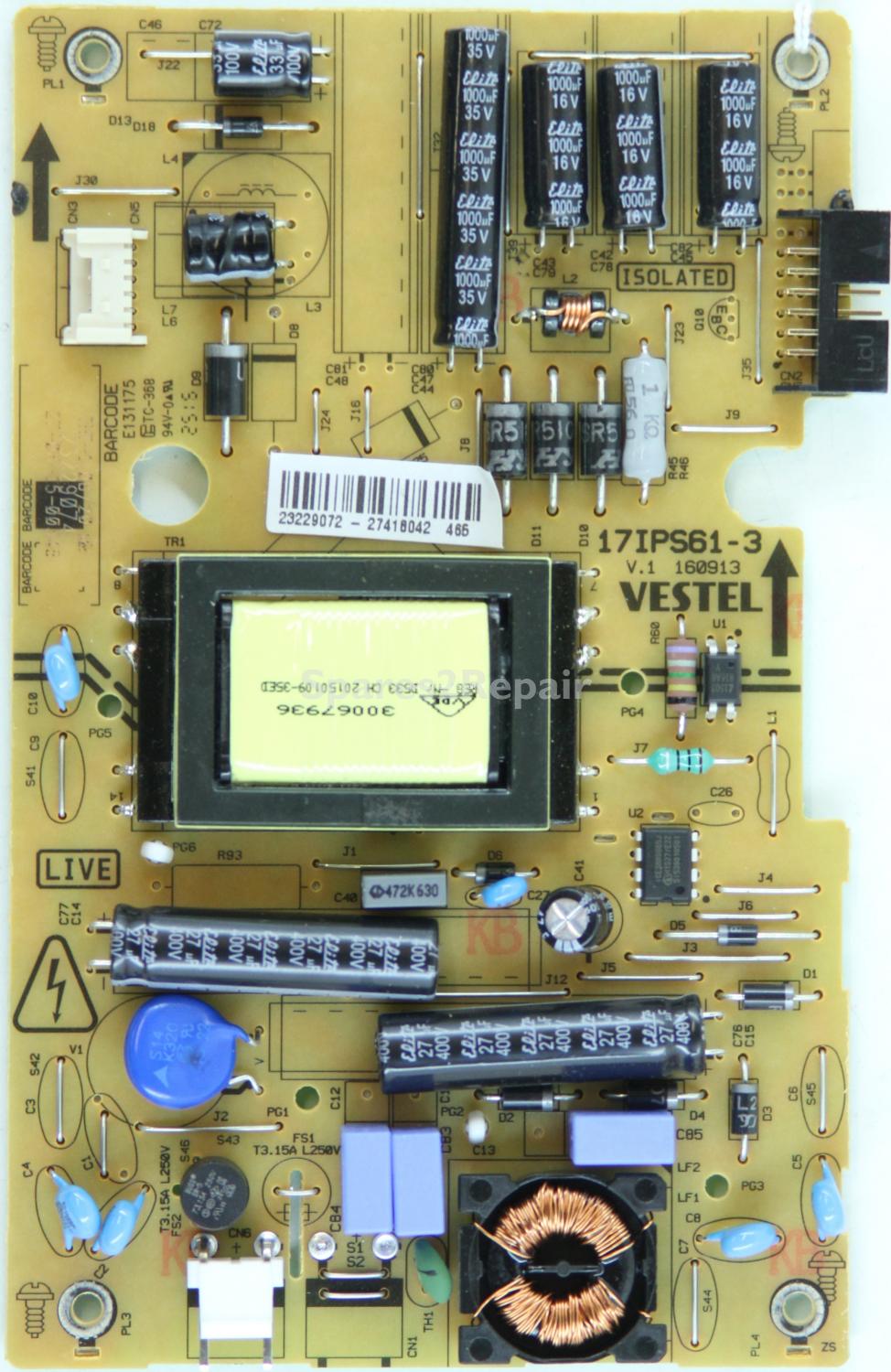 Panasonic TX-24C300B - Power Supply - 23229072 - 17IPS61-3 v.1 - 160913