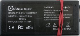 Qubz - Charger - ST-C-075-19000315CT - 19V 3.15A