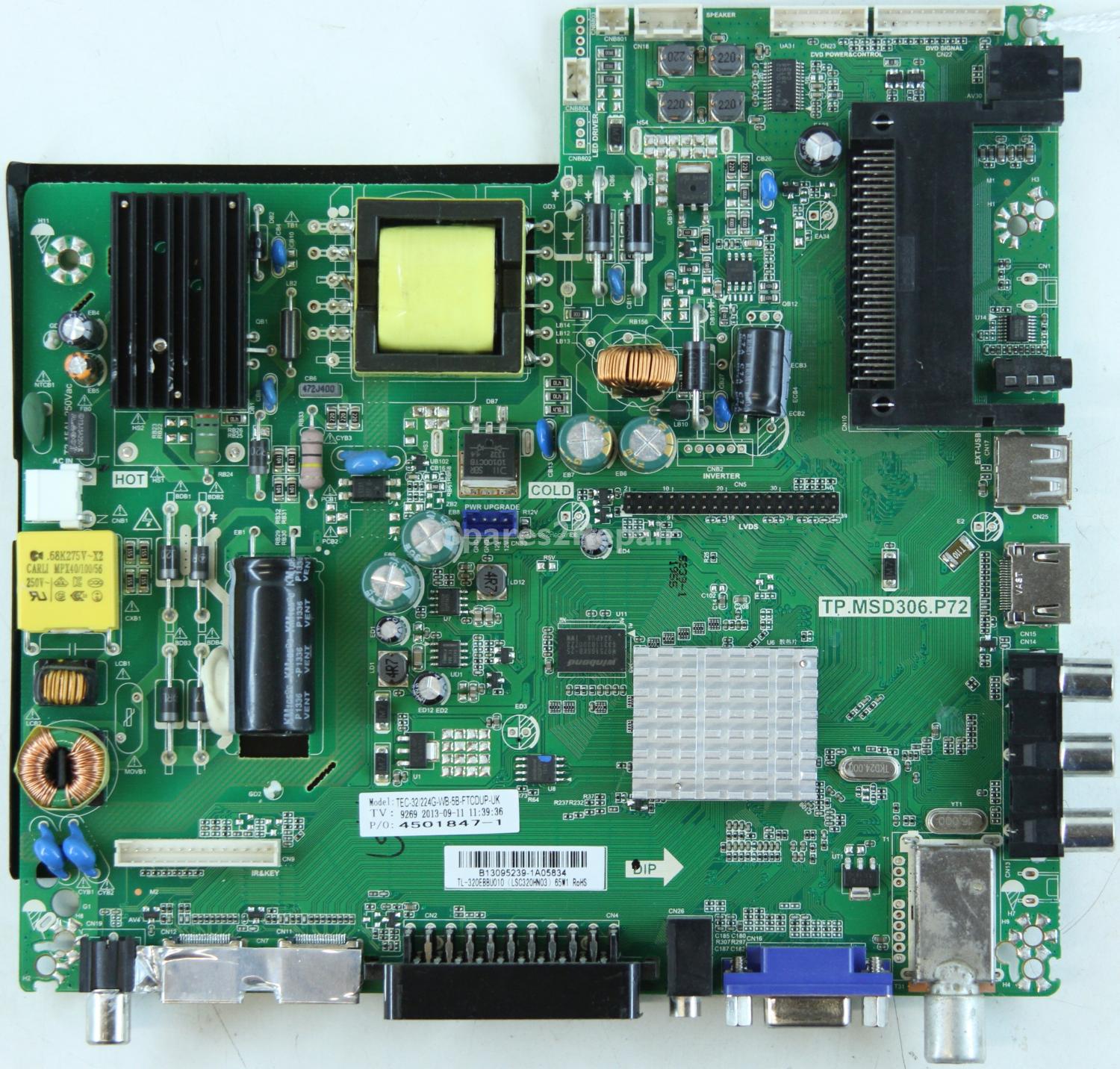 Technika 32E21B-FHD/DVD - Main AV - LSC320HN03 - TL-320EBBU010 - 4501847-1 - TP.MSD306.P72