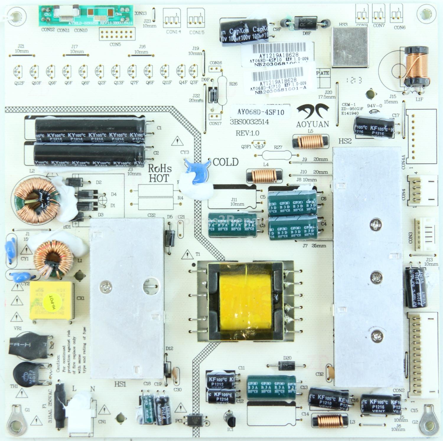 Unknown 26 Inch - Power Supply - AY068D-4SF10 - REV:1.0 - 3BS0032514 - AY1219A18628 - NB2030681001-A